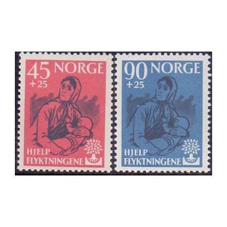 Norge. 1960, Verdensflygtningeåret. AFA nr. 457-58 ** stemplet postfrisk FDC
