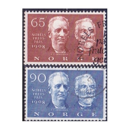 Norge. 1968. Nobel fredspris. AFA nr. 589-90 ** stemplet postfrisk FDC