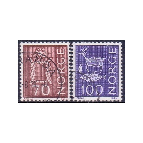 Norge. 1970. Suppleringsværdier. AFA nr. 613-14 ** stemplet postfrisk FDC