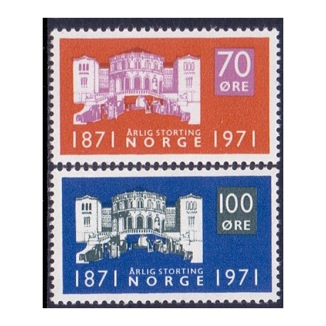 Norge. 1971. Stortinget. AFA nr. 634-35 ** stemplet postfrisk FDC