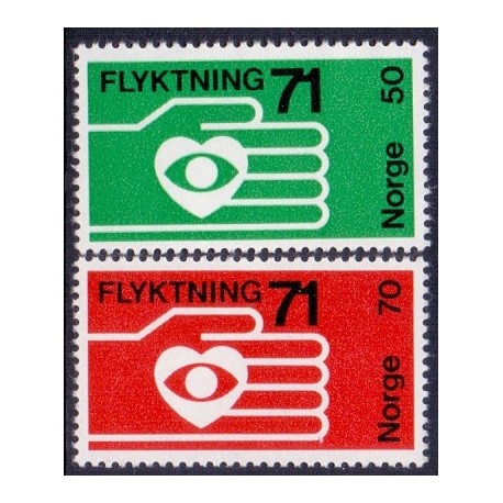 Norge. 1971. Flygtning 71. AFA nr. 636-37 ** stemplet postfrisk FDC
