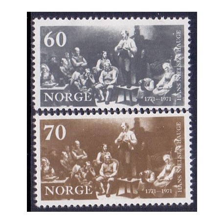 Norge. 1971. Hans Nielsen Hauges. AFA nr. 638-39 ** stemplet postfrisk FDC