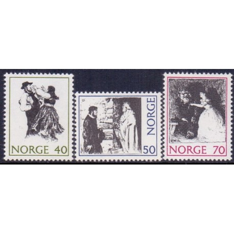 Norge. 1971. Norske Eventyr I. AFA nr. 643-45 ** stemplet postfrisk FDC