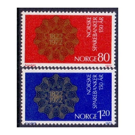 Norge. 1972. Norges sparebanker. AFA nr. 648-49 ** stemplet postfrisk FDC
