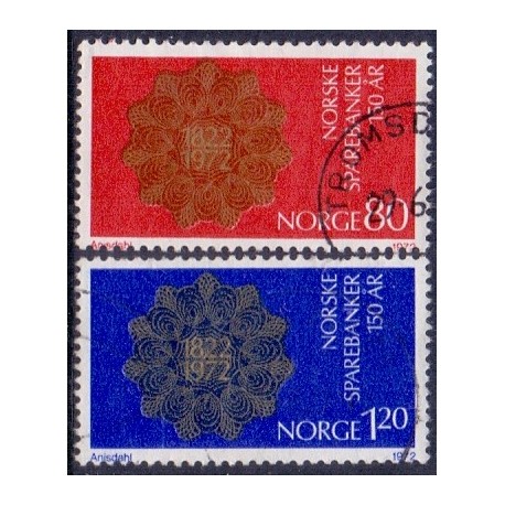 Norge. 1972. Norges sparebanker. AFA nr. 648-49 ** stemplet postfrisk FDC