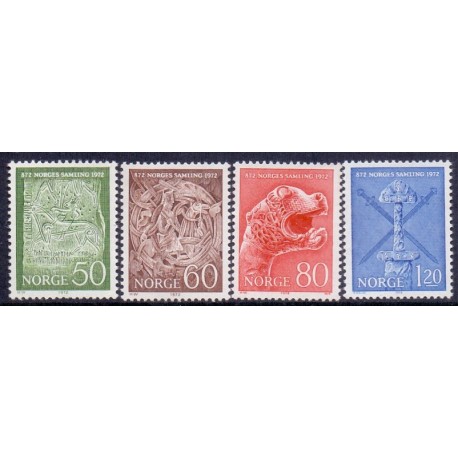 Norge. 1972. 1100-året for Norges samling. AFA nr. 653-56 ** stemplet postfrisk FDC