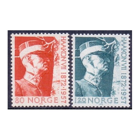 Norge. 1972. 100-året for Haakon VII. AFA nr. 657-58 ** stemplet postfrisk FDC