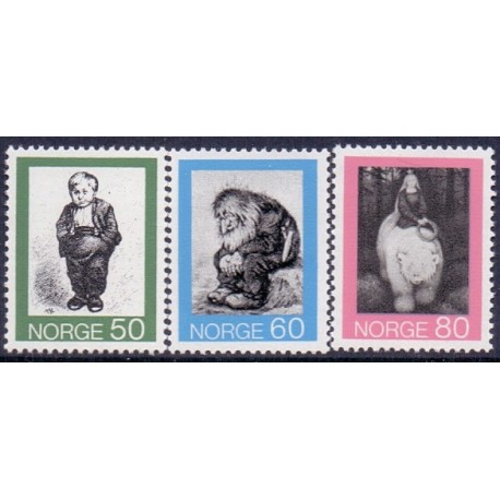 Norge. 1972. Norske eventyr II. AFA nr. 666-68 ** stemplet postfrisk FDC
