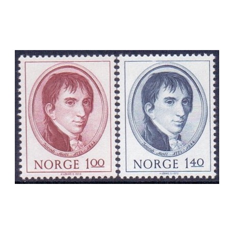 Norge. 1973. Jacob Aalls fødsel. AFA nr. 680-81 ** stemplet postfrisk FDC