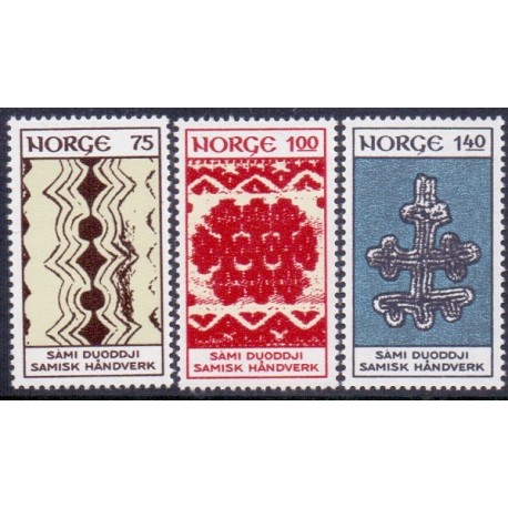 Norge. 1973. Samisk brugskunst. AFA nr. 682-84 ** stemplet postfrisk FDC