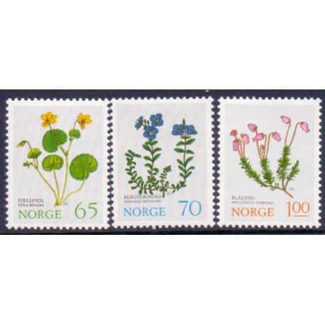 Norge. 1973. Højfjeldsblomster. AFA nr. 685-87 ** stemplet postfrisk FDC