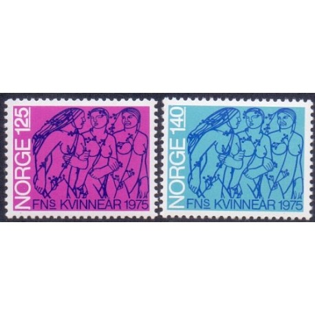 Norge. 1975. FNs kvindeår. AFA nr. 712-13 ** stemplet postfrisk FDC