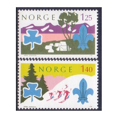 Norge. 1975. Spejerbevægelsen. AFA nr. 719-20 ** stemplet postfrisk FDC
