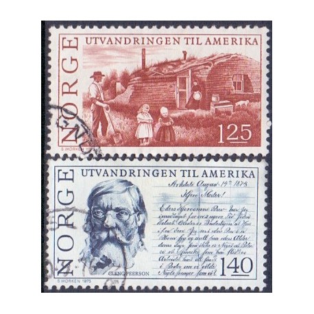 Norge. 1975. Udvandringen til Amerika. AFA nr. 721-22 ** stemplet postfrisk FDC