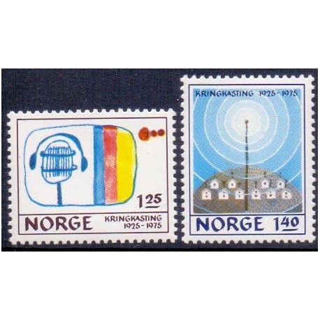 Norge. 1975. Norsk Radio. AFA nr. 726-27 ** stemplet postfrisk FDC