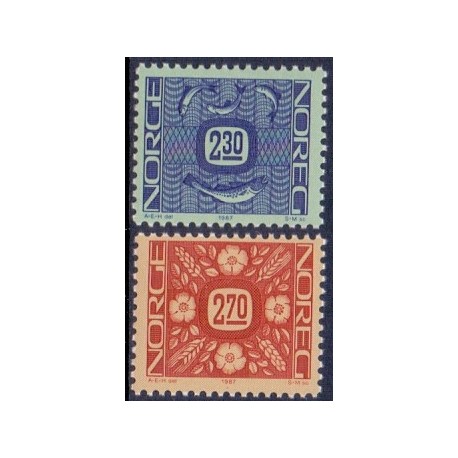Norge. 1987.  Nye brugsfrimærker. AFA nr. 963-64 ** stemplet postfrisk FDC