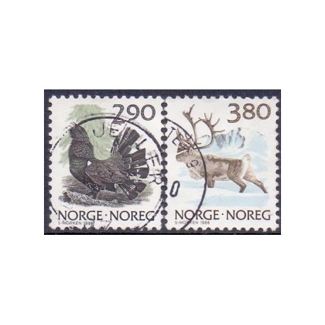 Norge. 1988.  Brugsudgave Norske dyr I. AFA nr. 985-86 ** stemplet postfrisk FDC