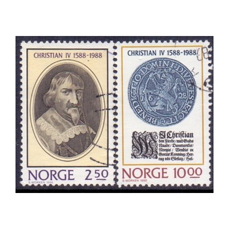 Norge. 1988.  Christian IV's tronbestigelse. AFA nr. 999-1000 ** stemplet postfrisk FDC