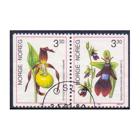 Norge. 1992. Orkideer i parstykke. AFA nr. 1086Cv-87Ch ** stemplet postfrisk FDC