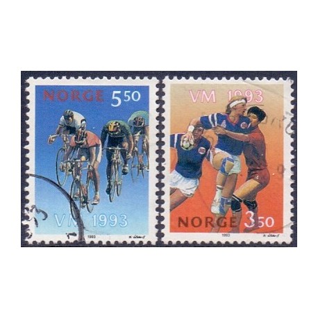 Norge. 1993. WM'93 Håndbold og cykling. AFA nr. 1127-28 **  stemplet postfrisk FDC