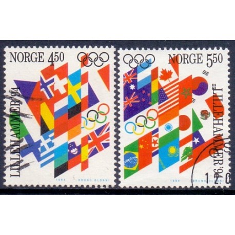 Norge. 1994. Vinter-OL i Lillehammer.  AFA nr. 1144-45 **  stemplet postfrisk FDC