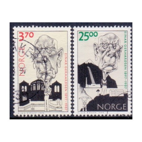 Norge. 1997. Ejnar Gerhardsens fødsel. AFA nr. 1255-56  ** stemplet postfrisk FDC