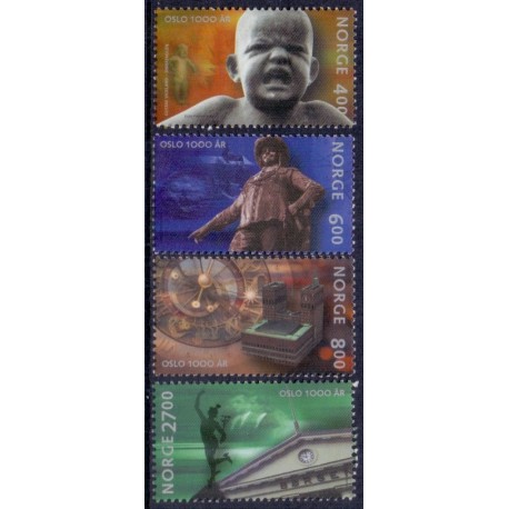 Norge. 2000. Oslo 1000-års byjubilæum. AFA nr. 1337-40 ** stemplet postfrisk FDC