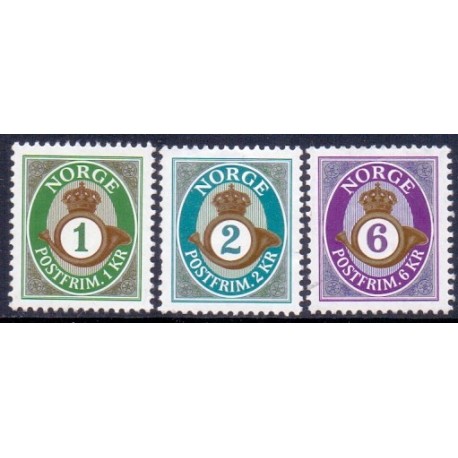 Norge. 2001. Posthorn i nyt design. AFA nr. 1371-73 **  stemplet postfrisk FDC