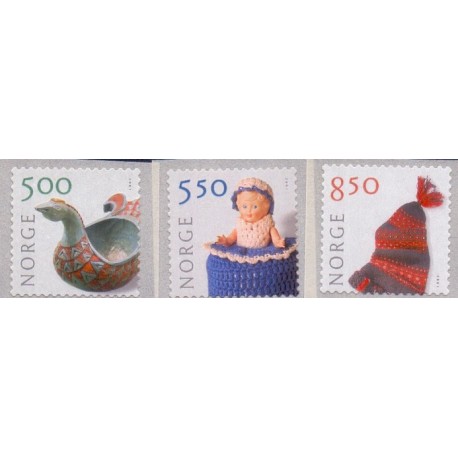 Norge. 2001. Husflid II, AFA nr. 1380-82 **  stemplet postfrisk FDC