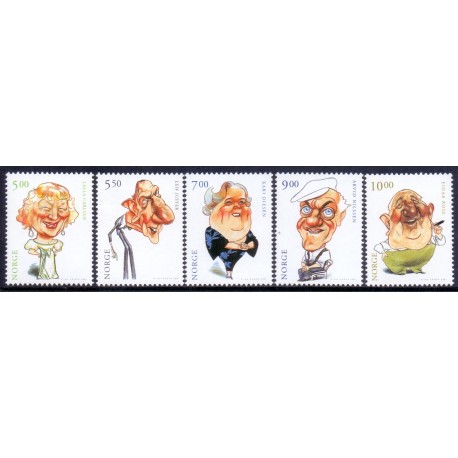 Norge. 2001.Norske skuespillere II, AFA nr. 1385-89 **  stemplet postfrisk FDC