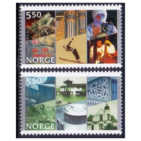 Norge. 2002. Holmestrand og Kongsberg, AFA nr. 1422-23 **  stemplet postfrisk FDC