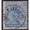 Sverige. 1855. 4 sk. Banco blå, AFA nr. 2, ubrugt. postfrisk, stemplet