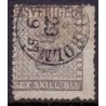 Sverige. 1855. 6 sk. Banco grå, AFA nr. 3, ubrugt postfrisk, stemplet