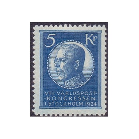 Sverige. 1924. Verdenspostkongres, 5 Kr.  AFA nr. 173  **   postfrisk stemplet FDC st,
