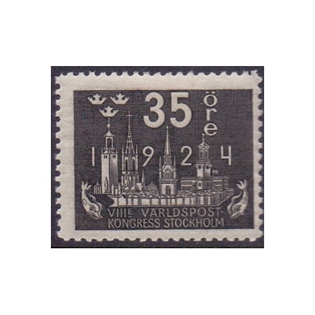 Sverige. 1924. Verdenspostforeningen, 35 Øre, AFA nr. 180 **  postfrisk stemplet FDC st,