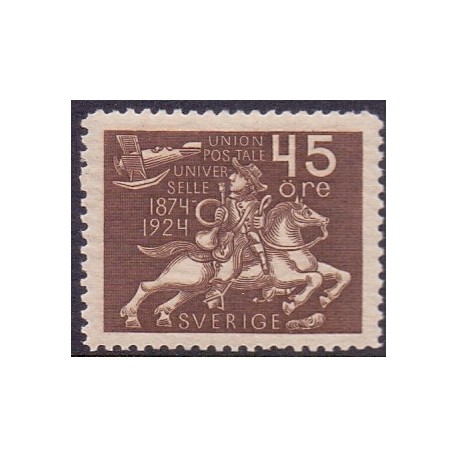 Sverige. 1924. Verdenspostforeningen, 45 Øre, AFA nr. 182 **  postfrisk stemplet FDC st,