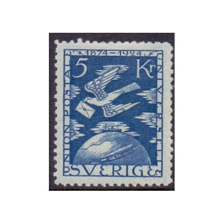 Sverige. 1924. Verdenspostforeningen, 5 Kr. AFA nr. 188 **  postfrisk stemplet FDC st,