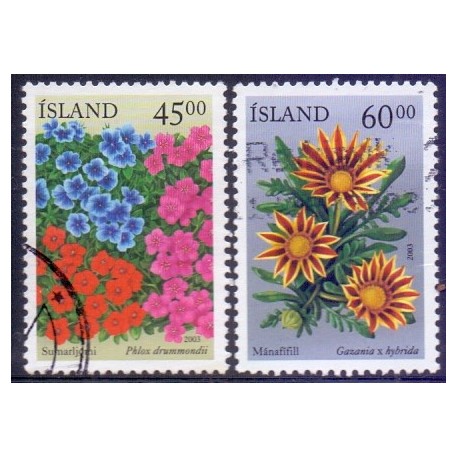 Island. 2003. Sommerblomster IV, AFA nr. 1013-14 **  postfrisk st. stemplet FDC