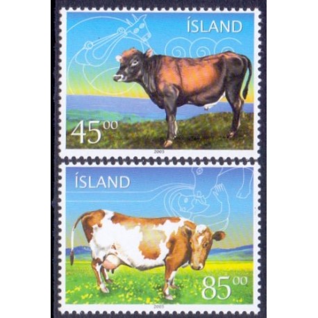 Island. 2003. Islandsk Kvæg, AFA nr. 1015-16 **  postfrisk st. stemplet FDC