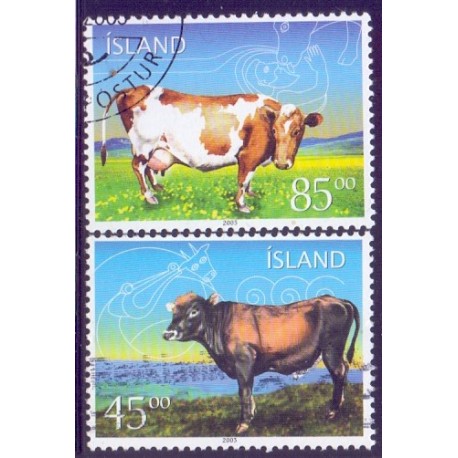 Island. 2003. Islandsk Kvæg, AFA nr. 1015-16 **  postfrisk st. stemplet FDC