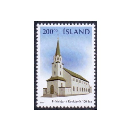 Island. 2003. Frie kirker 100 år, AFA nr. 1018 **  postfrisk st. stemplet FDC