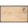 DWI 1896-1906 4 Cent Tofarvede halveret på lokalbrev, med ovalfejl 7Bu