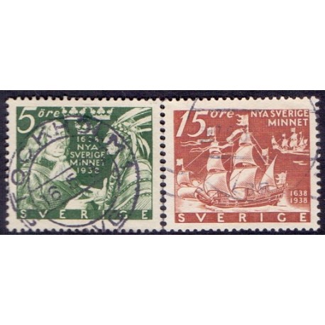 Sverige. 1938, Delaware 5-15 Øre, tk. alle sider. AFA nr. 250B-51B **     postfrisk stemplet FDC st,