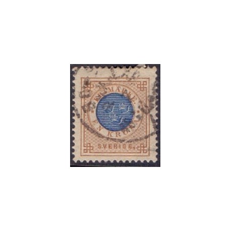 Sverige. 1886. Ringtype (med posthorn) 1 kr., AFA nr. 38 **  postfrisk stemplet FDC st,