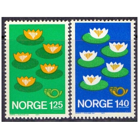 Norge. 1977. Fællesnordisk udgave, fosforecerende papir AFA nr. 751F-52F ** stemplet postfrisk FDC