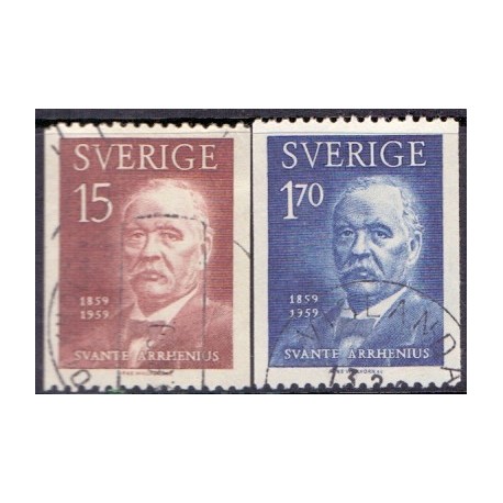 Sverige. 1959. Svante Arrhenius. 15 Øre-1,70 kr.. AFA nr. 459-60 **    postfrisk stemplet FDC st,