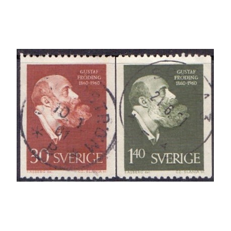 Sverige. 1960. Gustaf Fröding. AFA 467-68 ** postfrisk stemplet FDC st,