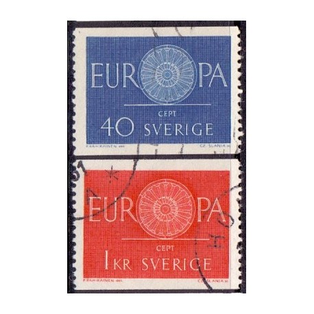 Sverige. 1960. Europamærker / CEPT. AFA 469-70 ** postfrisk stemplet FDC st,