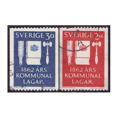 Sverige. 1962. Kommunallovenes jubilæum. AFA nr. 493-94 **  postfrisk stemplet FDC st,