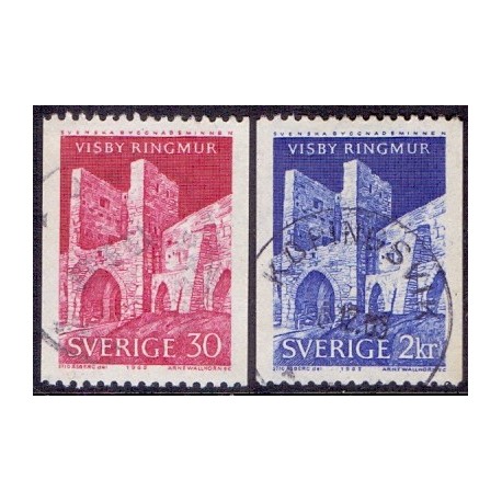 Sverige. 1965. Visby ringmur, 30-øre-2 kr. AFA nr. 537-38 **     postfrisk stemplet FDC st,